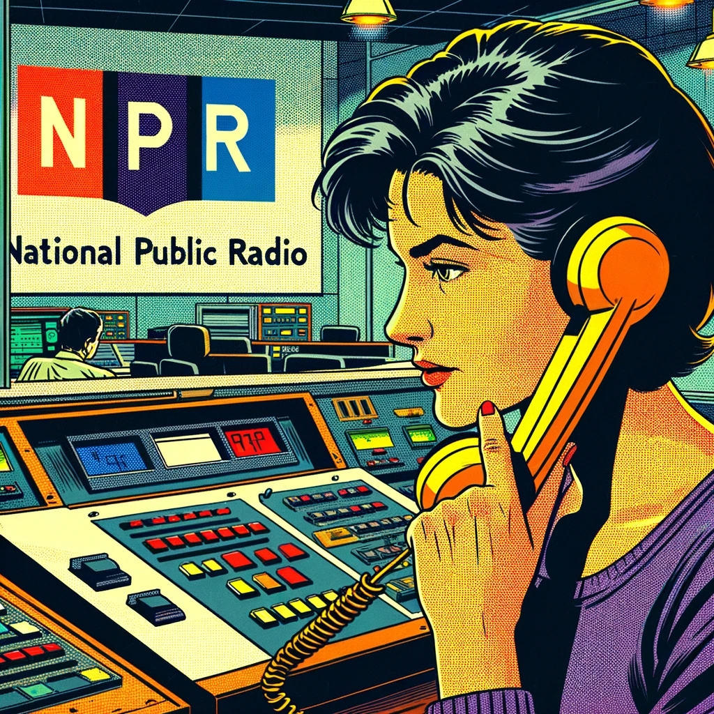 A reporter at NPR headquarters delivers critical information by phone to member stations all over the U.S. 